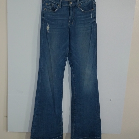 7 For All Makind Women's Blue Jeans - Picture 1 of 9